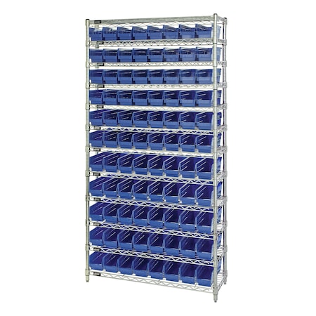 Quantum Storage Systems Shelf Bin Wire Shelving System WR12-103BL